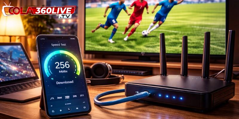 Kiểm tra kết nối mạng để xem bóng đá chất lượng full HD
